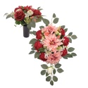 Stroik KOMPLET na grób kompozycja na cmentarz RÓŻE wiązanka bukiet